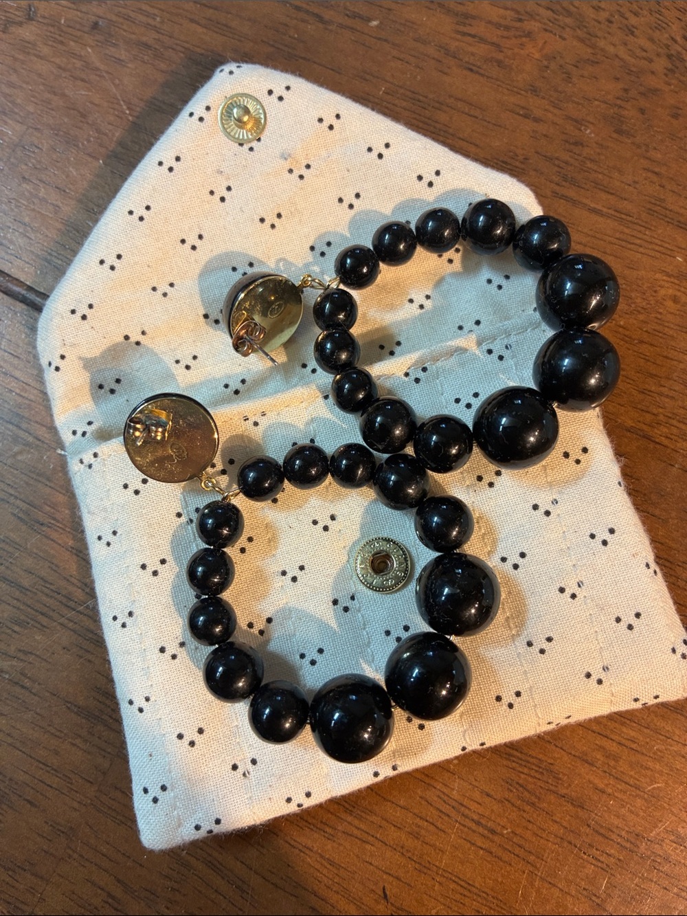 Sezane Black Beaded Hoop Earrings CLASSIC FRENCH FEMME ๐ - Picture 2 of 2